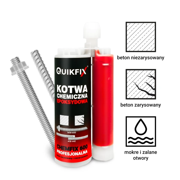 QuikFix EPOXY 385ml Kotwa chemiczna epoksydowa - zastosowania 1500px.webp